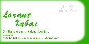 lorant kabai business card